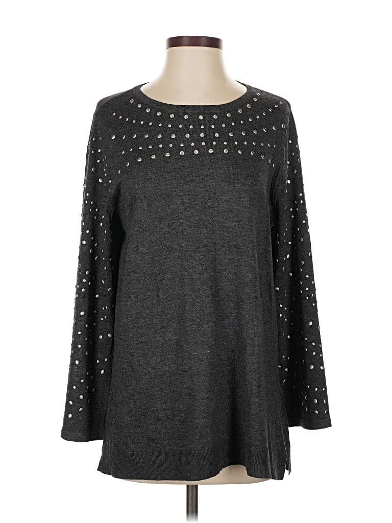 Pre-owned Chico's Pullover Sweater In Gray