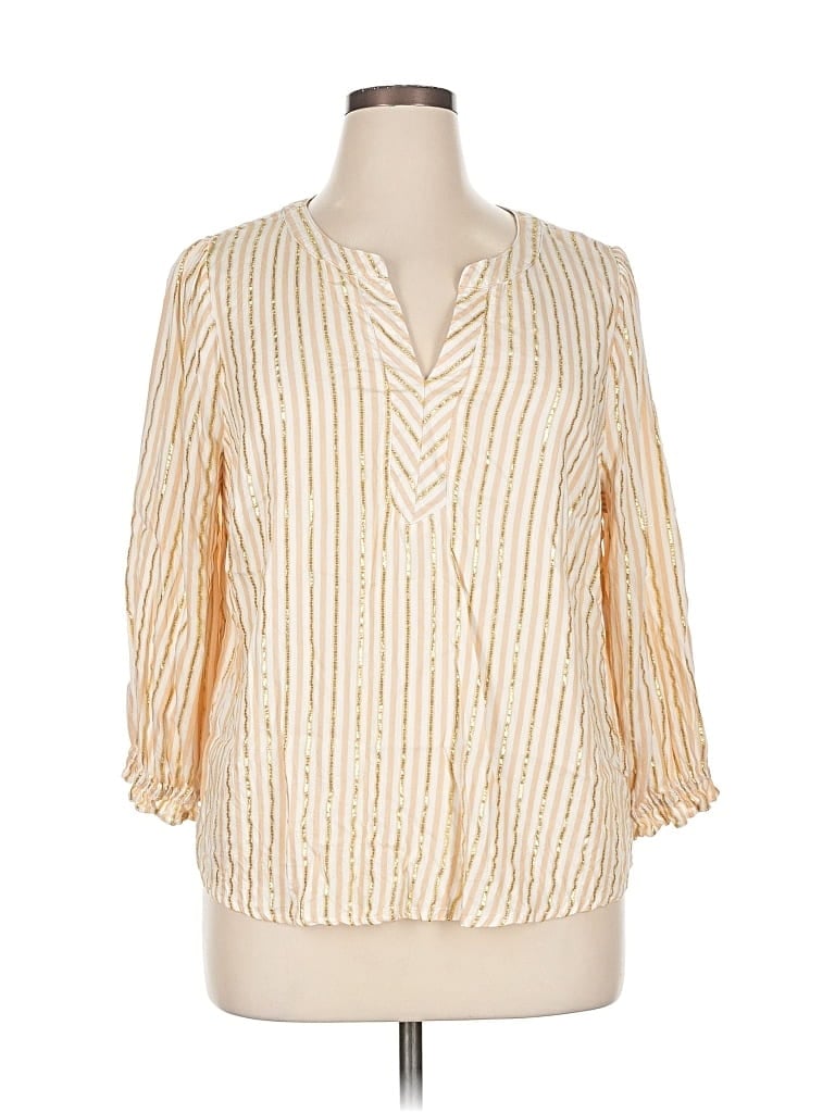 ADRIENNE VITTADINI Pre-owned 3/4 Sleeve Blouse In Gold