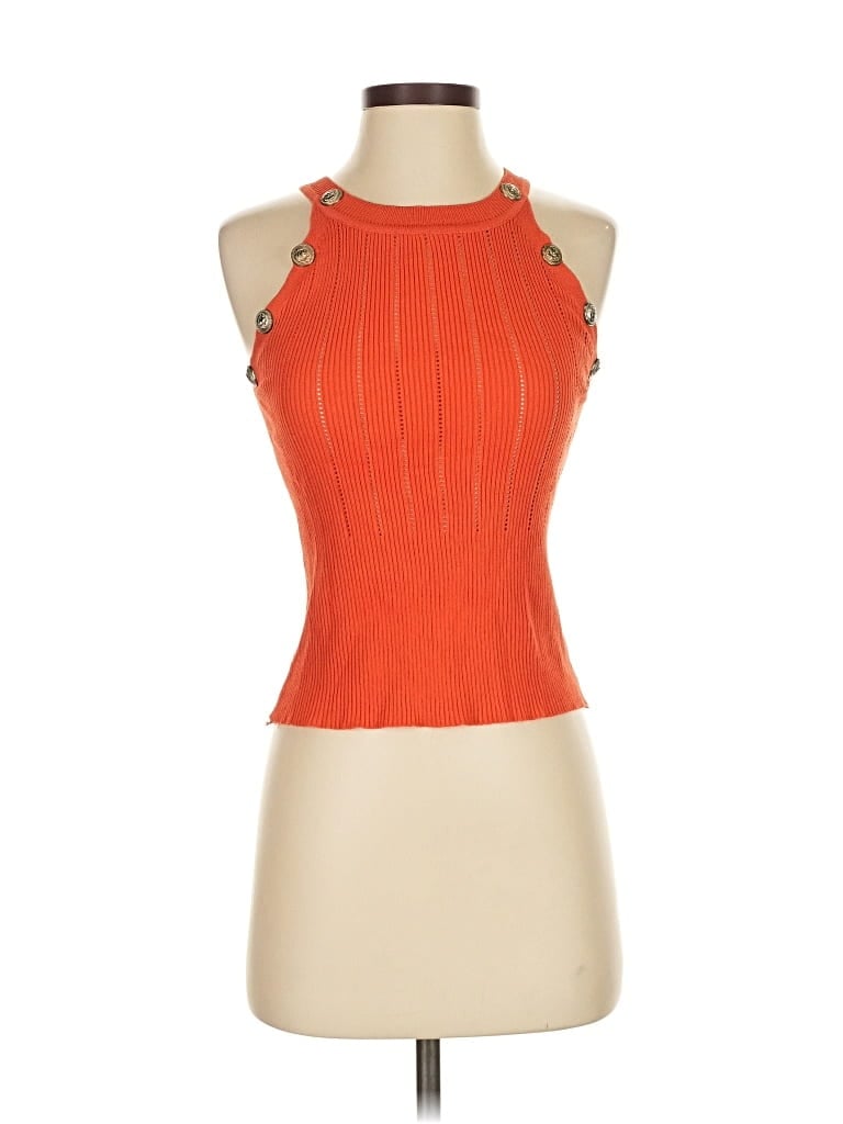 Pre-owned Assorted Brands Tank Top Orange Halter Neckline Tops