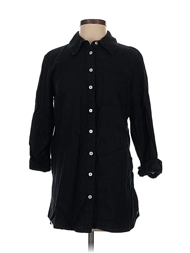 Pre-owned D&co. 3/4 Sleeve Button Down Shirt In Black