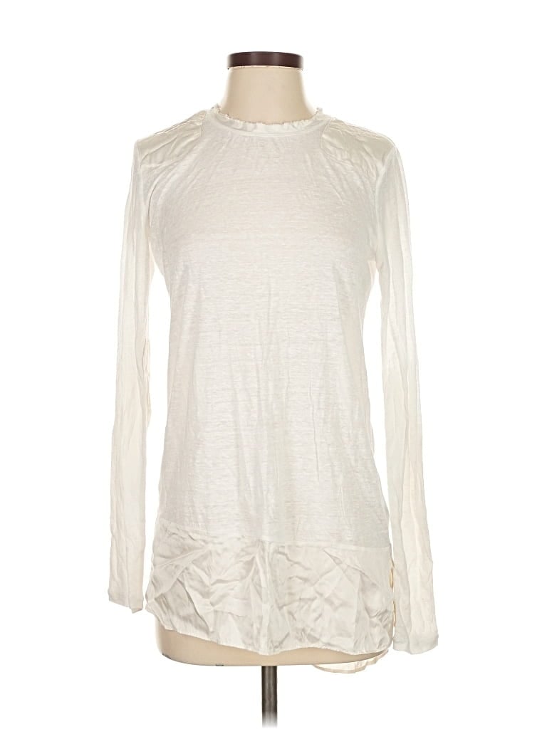 Pre-owned Rag & Bone Long Sleeve Top Ivory Mock Neckline Tops In White
