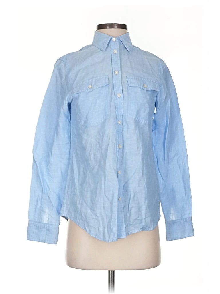 Pre-owned Banana Republic Long Sleeve Button Down Shirt In Blue