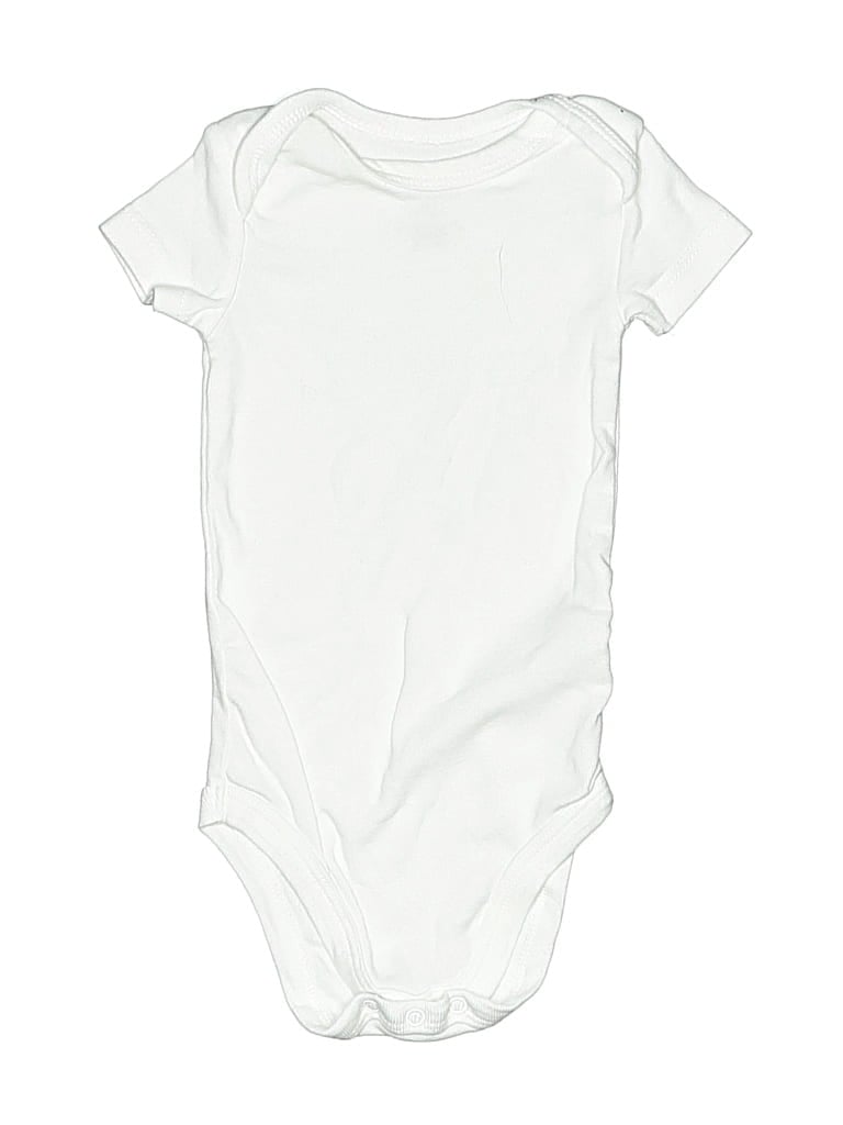 Pre-owned Honest Baby Clothing Babies' Short Sleeve Onesie In White