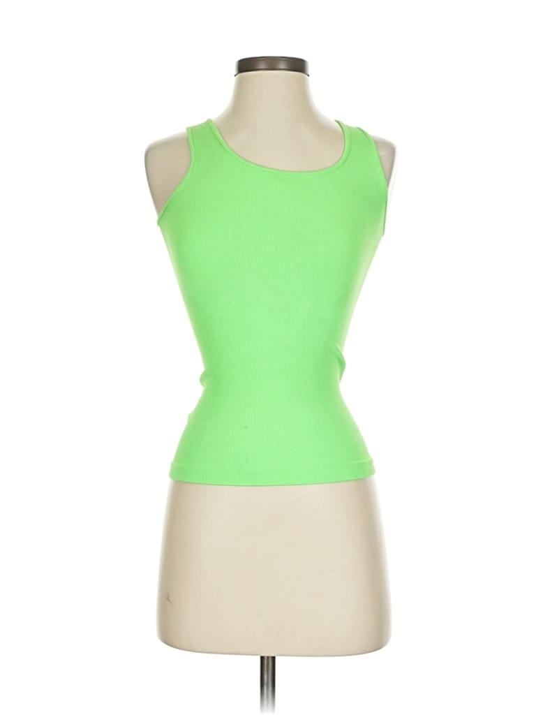 Pre-owned Sugar Lips Tank Top Green Halter Neckline Tops