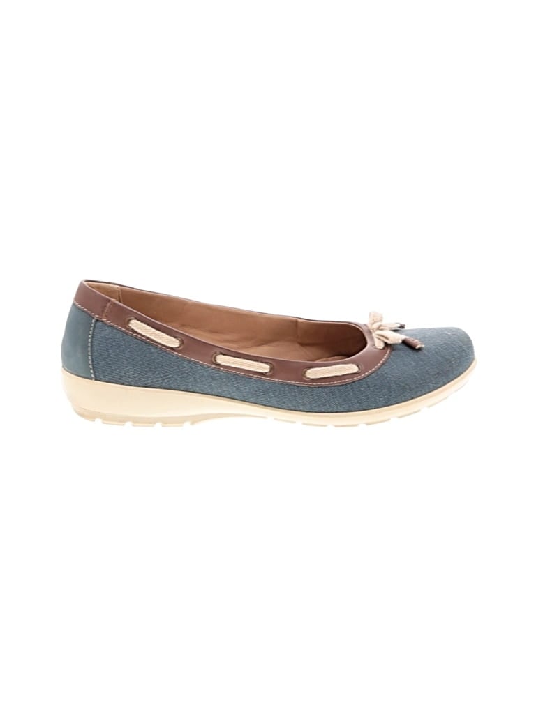 Pre-owned Hotter Flats In Blue