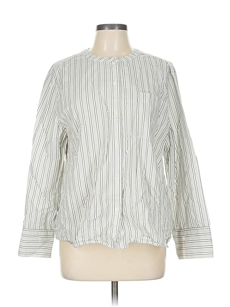 Pre-owned Haven Well Within Long Sleeve Blouse In Silver