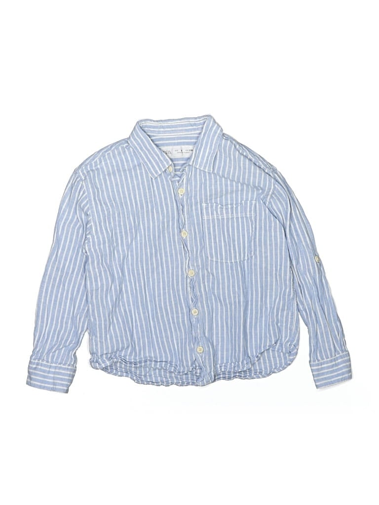 Click to view more detailed imagery on our partner's website Pre-owned Zara Kids' Long Sleeve Button Down Shirt In Blue