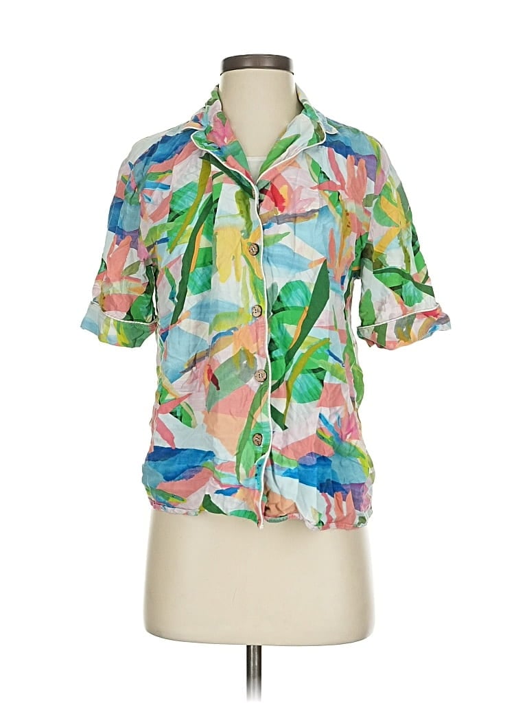 Pre-owned Maaji Short Sleeve Blouse In Green