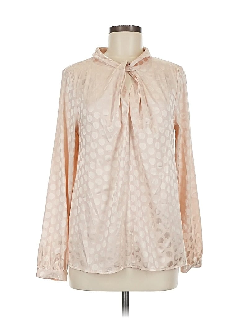 Pre-owned Ann Taylor Factory Long Sleeve Blouse In White