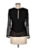 Whistles Black Long Sleeve Silk Top Size 4 - photo 2