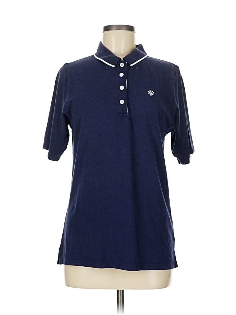 Pre-owned Coolibar Short Sleeve Polo Shirt In Blue