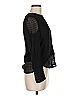 Whistles Black Long Sleeve Silk Top Size 4 - photo 4