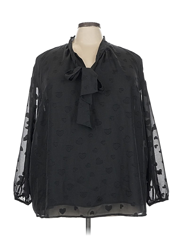 Pre-owned Torrid Long Sleeve Blouse In Black