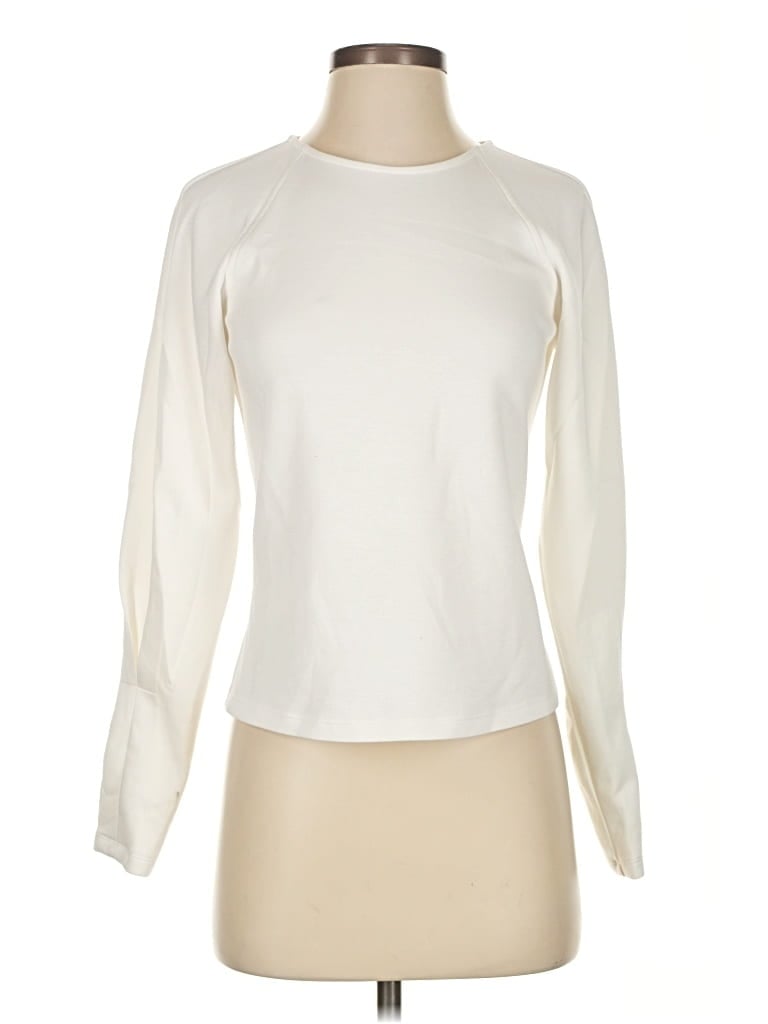 Pre-owned Banana Republic Factory Store Long Sleeve T-shirt In White