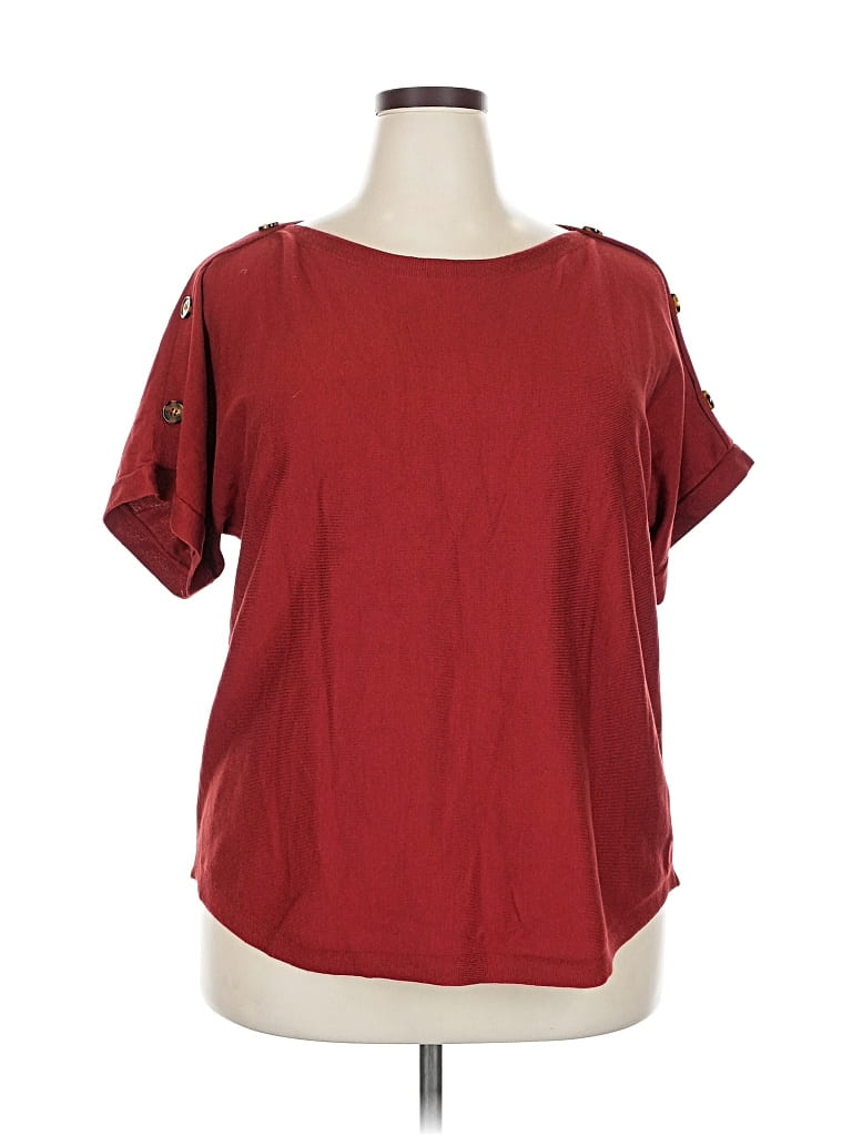 Pre-owned Cable & Gauge Short Sleeve T-shirt In Burgundy