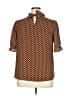 Faith and Joy Polka Dots Brown 3/4 Sleeve Blouse Size XL - photo 2