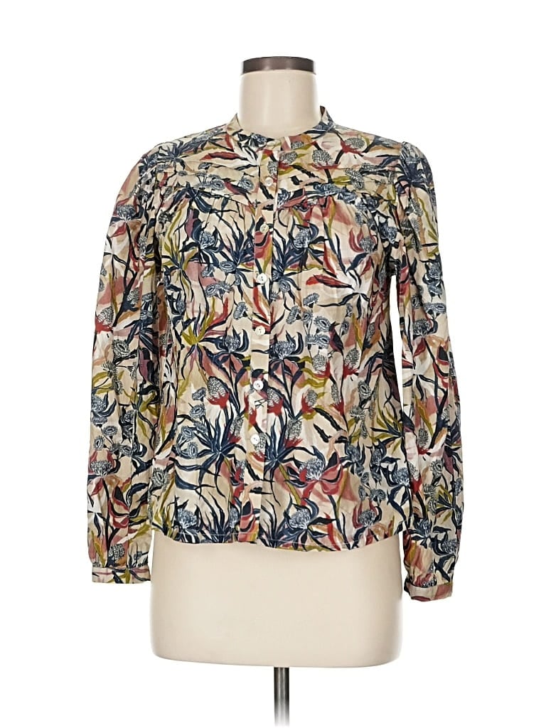 Pre-owned Chufy Long Sleeve Blouse In Gray