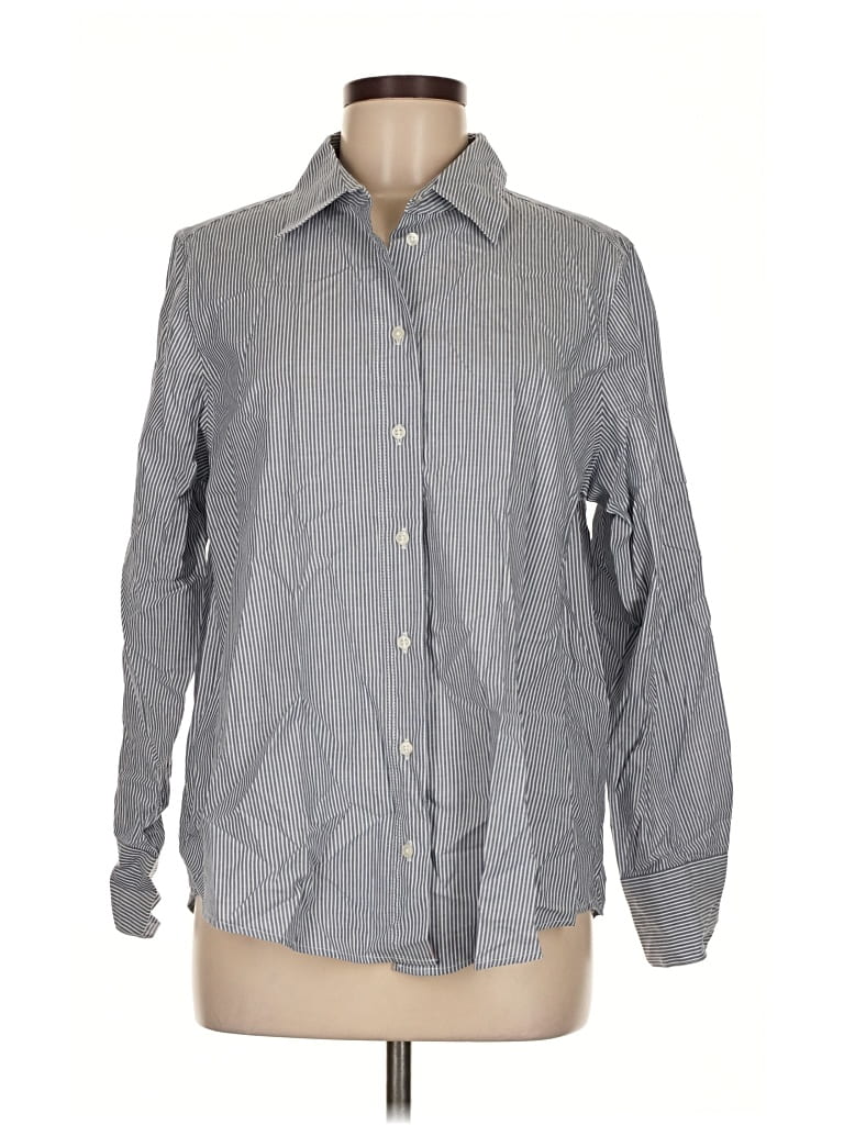 Pre-owned Banana Republic Factory Store Long Sleeve Button Down Shirt In Gray