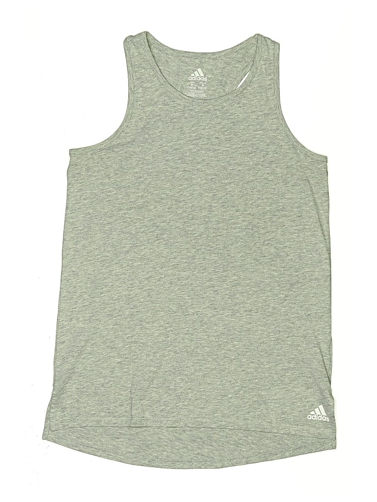 Click to view more detailed imagery on our partner's website Pre-owned Adidas Originals Kids' Tank Top Gray Halter Neckline Tops