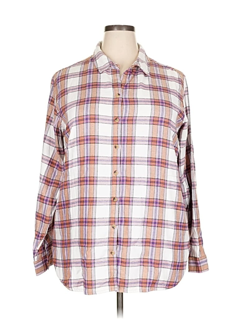 JACHS GIRLFRIEND Pre-owned Long Sleeve Button Down Shirt In Burgundy