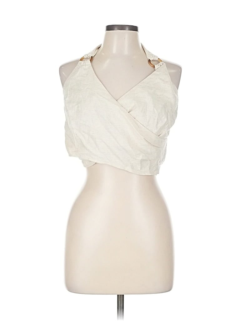 Pre-owned Moon River Sleeveless Blouse In White