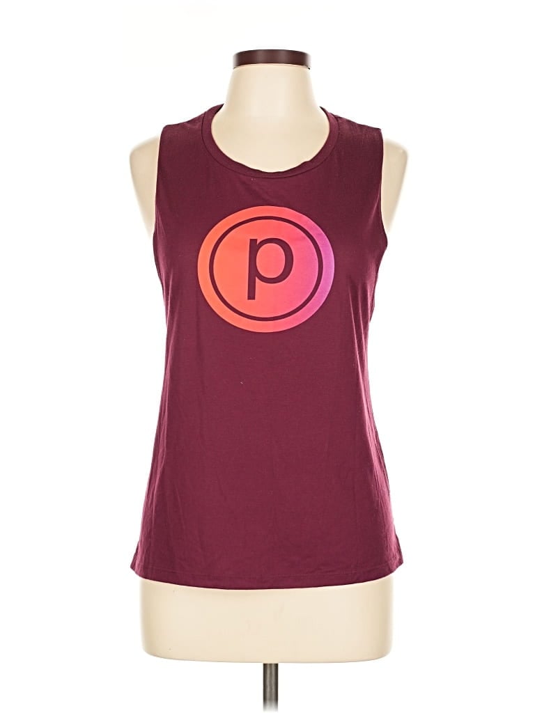 Pre-owned Pure Barre Active Tank Top In Burgundy