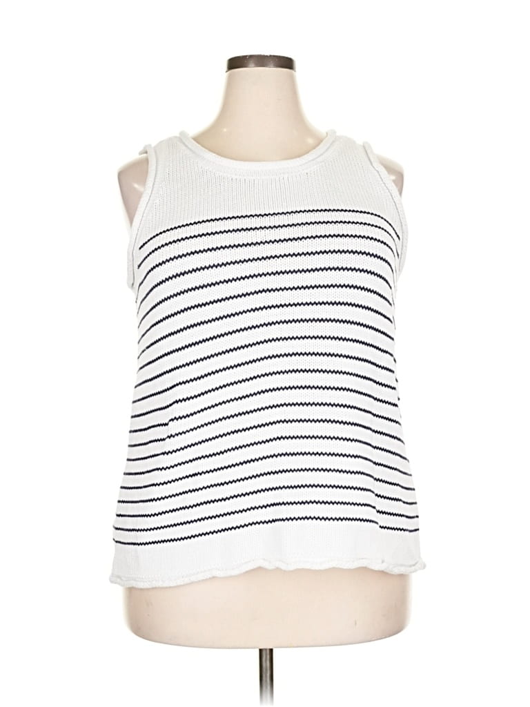 Pre-owned Lane Bryant Sweater Vest In White