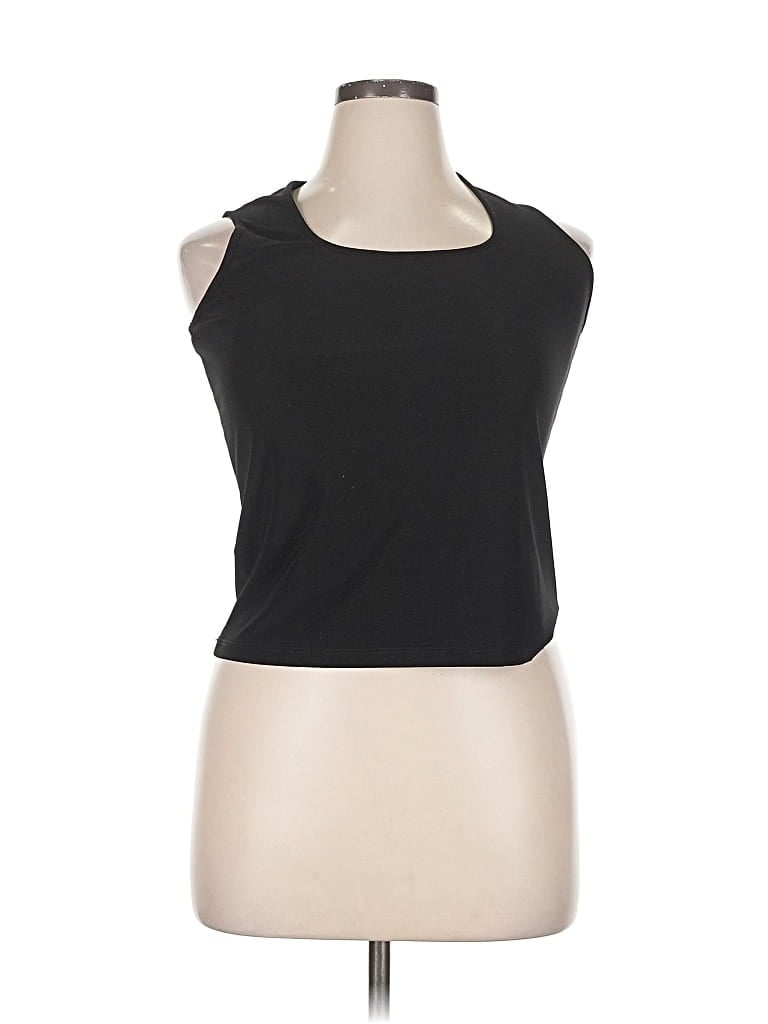 Pre-owned Clara Sun Woo Tank Top Black Solid Pattern Halter Neckline Tops