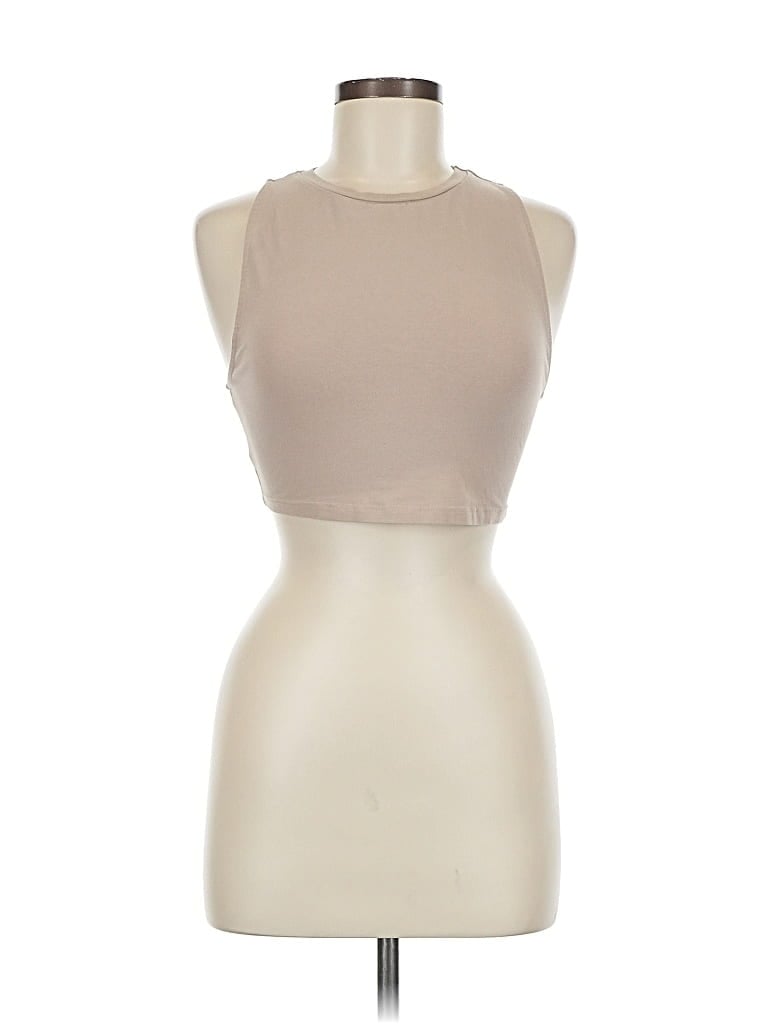 Click to view more detailed imagery on our partner's website Pre-owned Zara Tank Top Tan Halter Neckline Tops In Brown