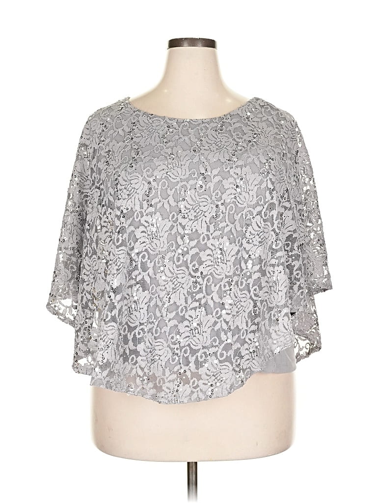 Assorted Brands 3/4 Sleeve Blouse In Metallic