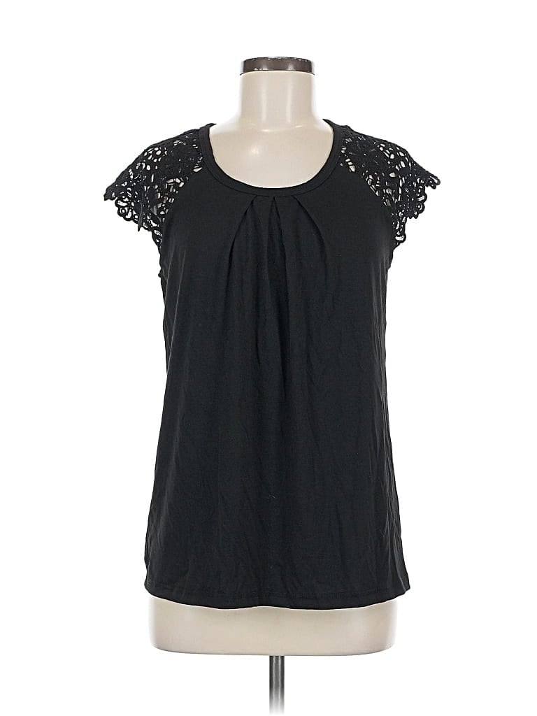 AUTOMET Pre-owned Short Sleeve Top Black Keyhole Neckline Tops