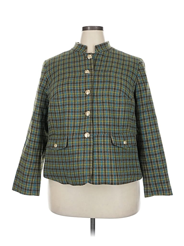 Pre-owned Talbots Blazer Jacket In Green