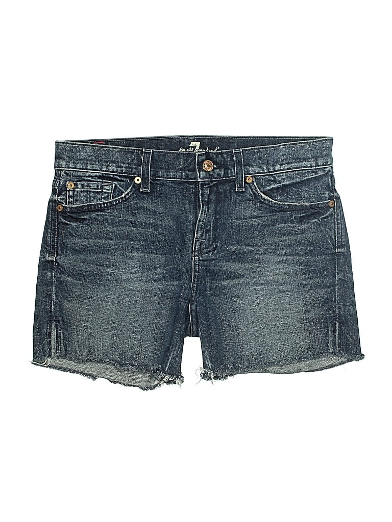 Pre-owned 7 For All Mankind Denim Shorts In Blue