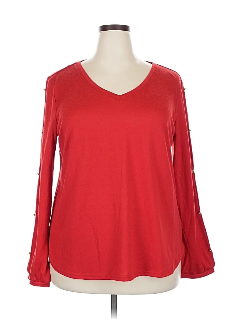 Pre-owned Liz Claiborne Pullover Sweater In Red