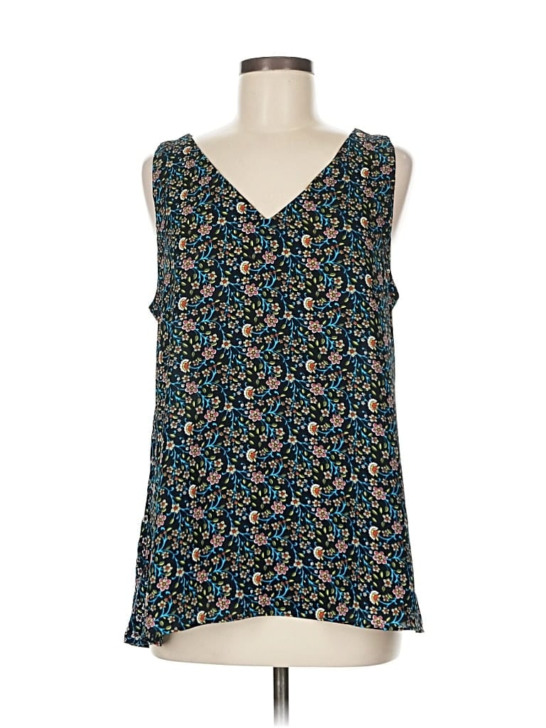 Pre-owned Ann Taylor Loft Sleeveless Blouse In Blue