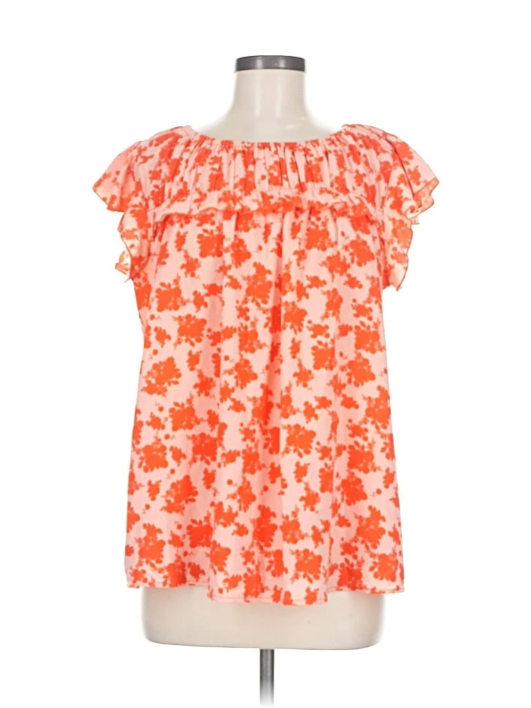Pre-owned Hailey & Co Short Sleeve Blouse In Orange