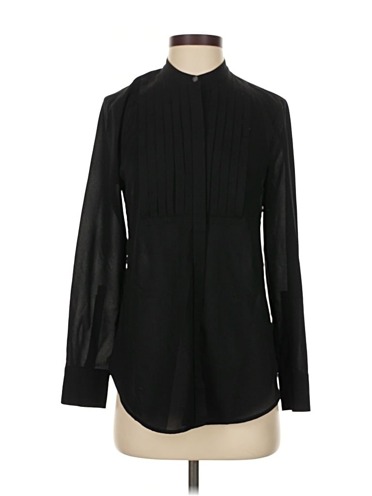 Pre-owned J.crew Factory Store Long Sleeve Blouse In Black