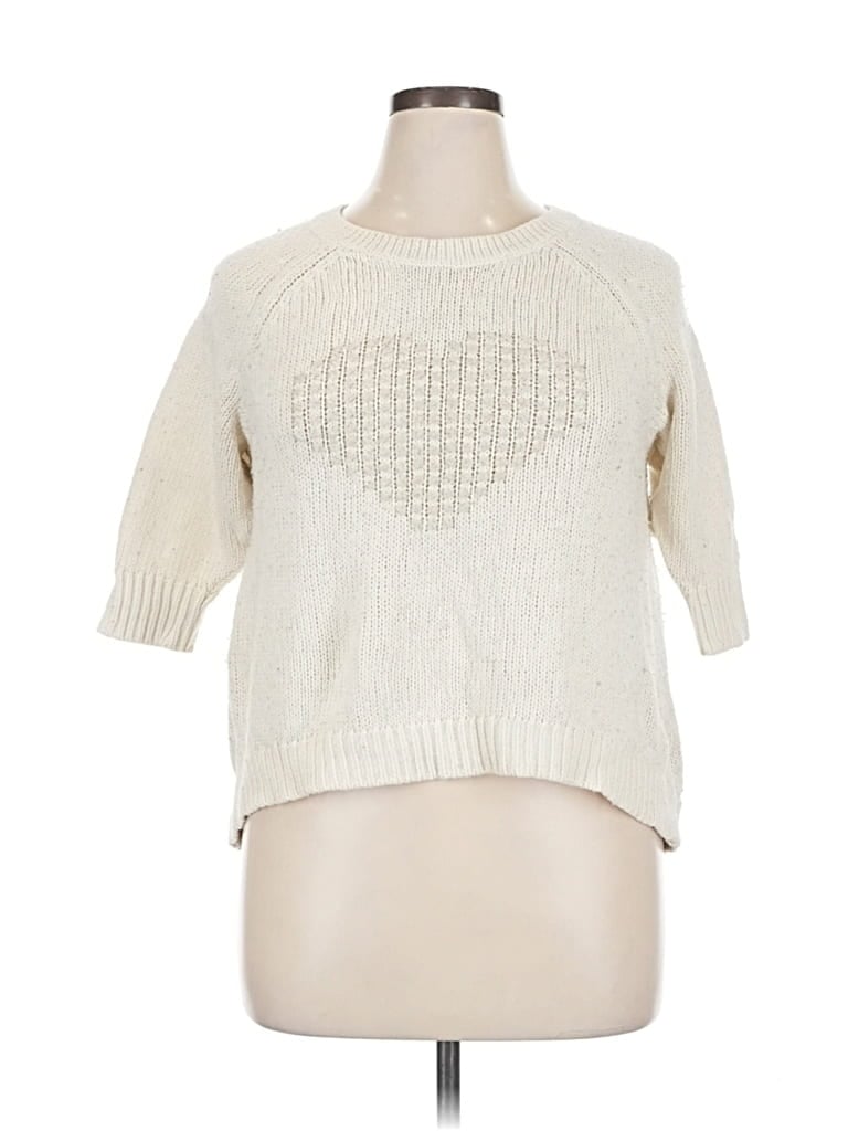 Pre-owned Lane Bryant Pullover Sweater In White