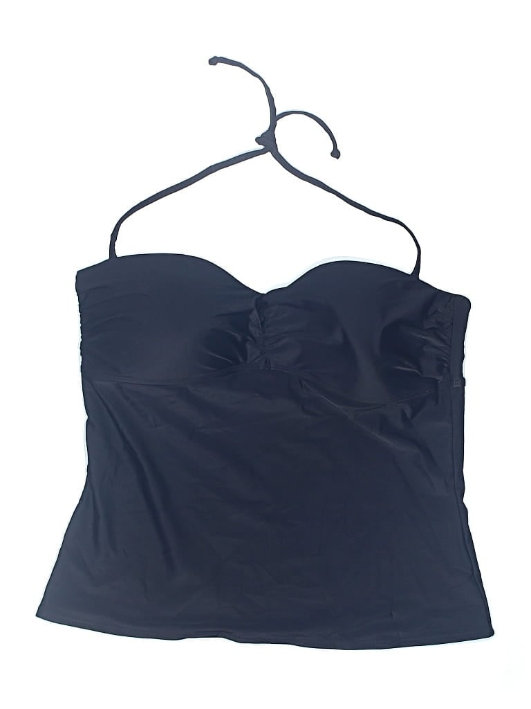 Pre-owned Old Navy Swimsuit Top Blue Solid Pattern Swimwear