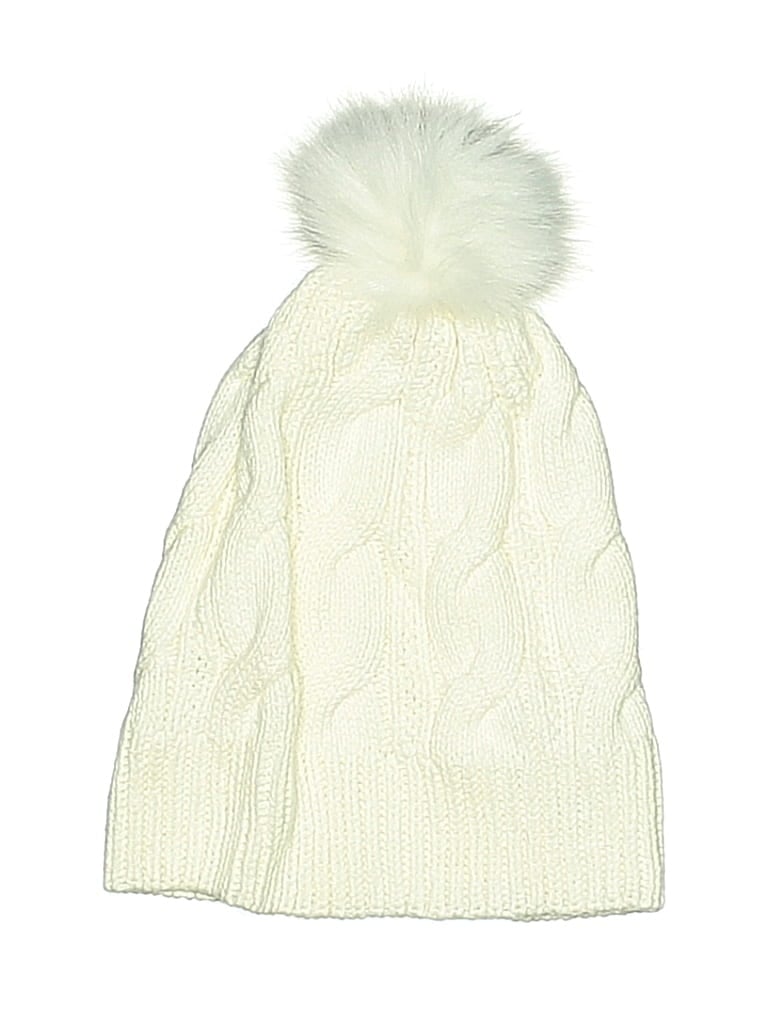Pre-owned Lands' End Beanie Hat In White