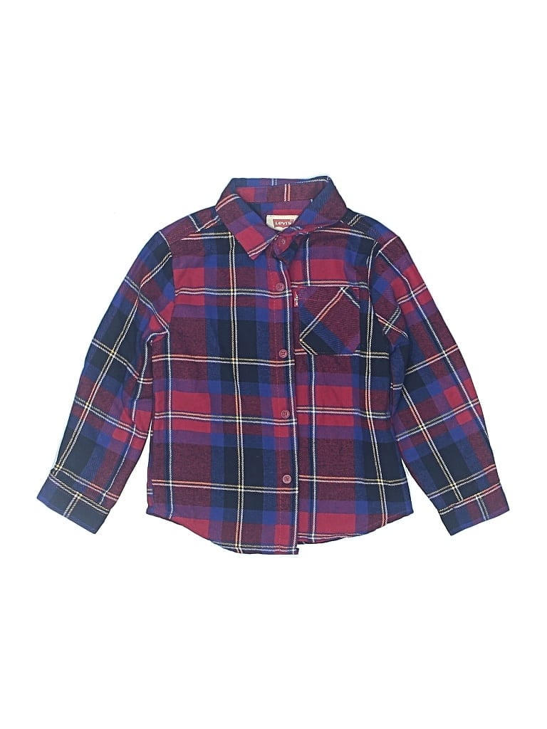 Pre-owned Levi's Kids'  Long Sleeve Button Down Shirt In Burgundy