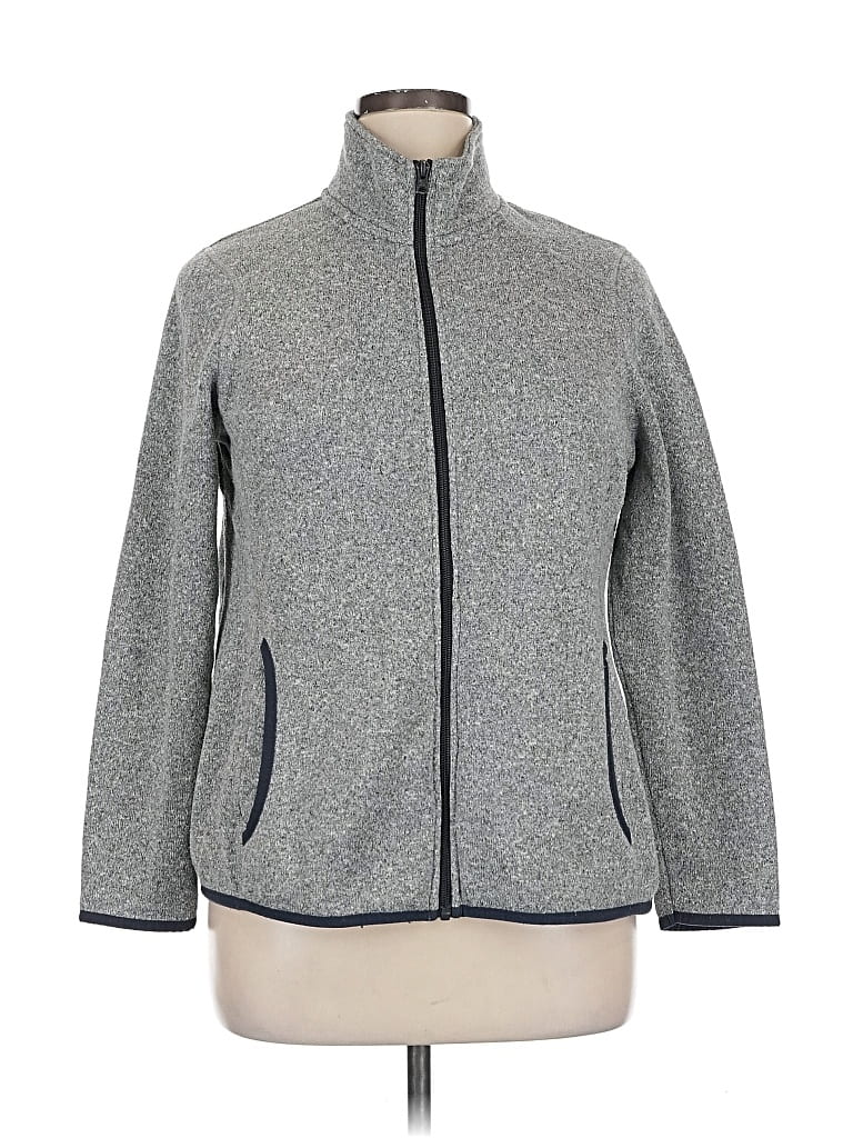 Pre-owned Eddie Bauer Fleece Jacket In Gray