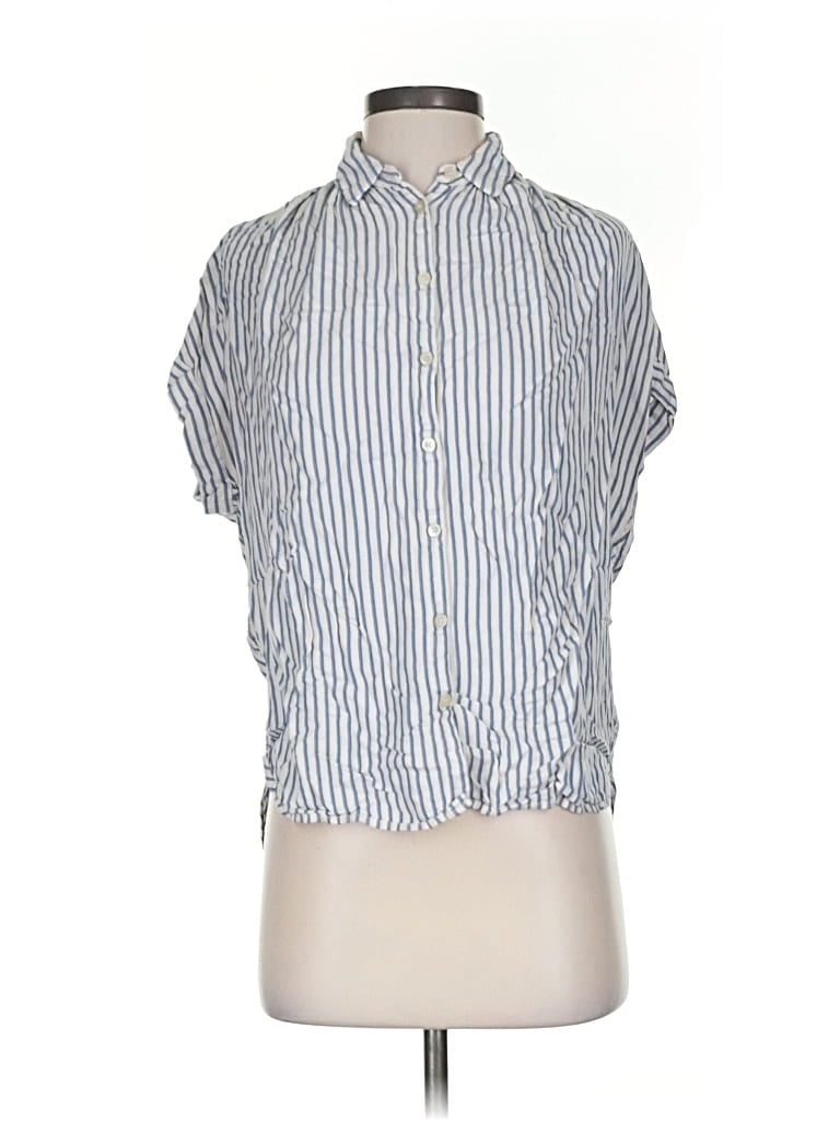 Click to view more detailed imagery on our partner's website Pre-owned Madewell Short Sleeve Blouse In Blue