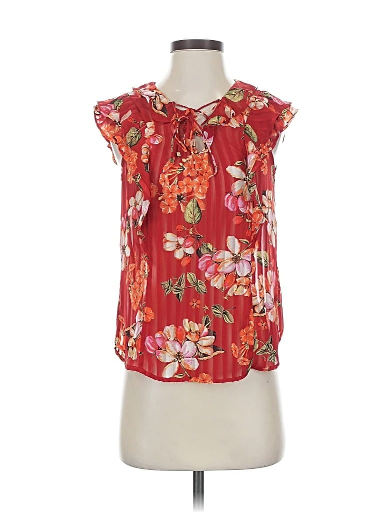 Pre-owned Express Sleeveless Blouse In Red