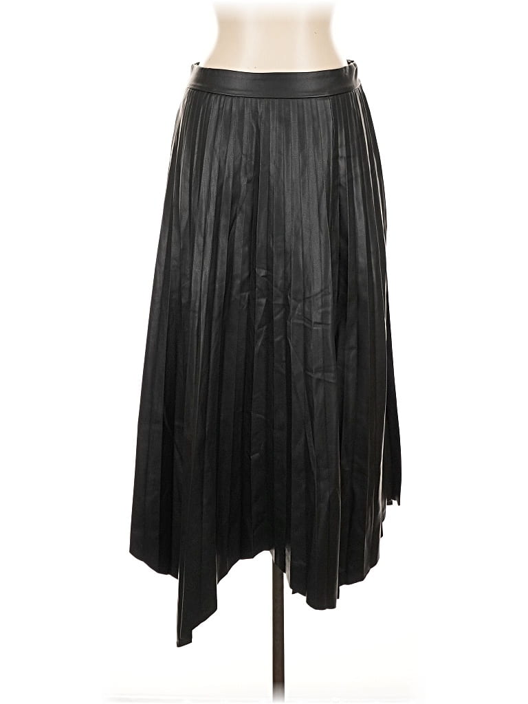 Pre-owned Elie Tahari Faux Leather Skirt In Black