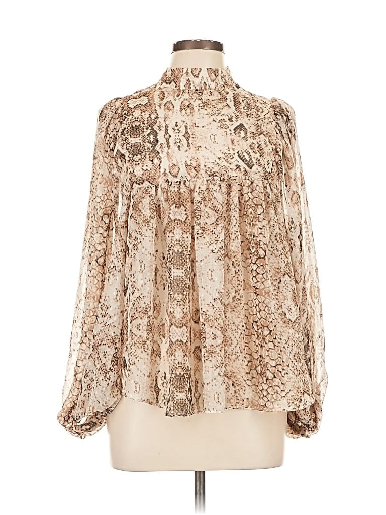 Pre-owned Bardot Long Sleeve Blouse In White