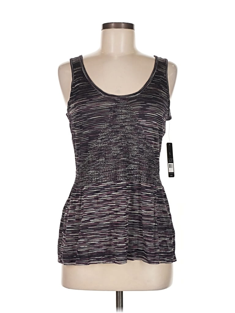 Pre-owned Nic + Zoe Sleeveless Silk Top Purple Scoop Neck Tops