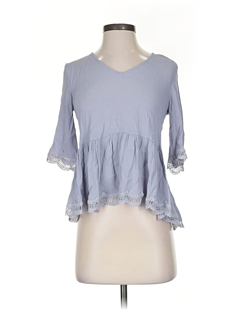 Pre-owned Sadie & Sage 3/4 Sleeve T-shirt In Gray