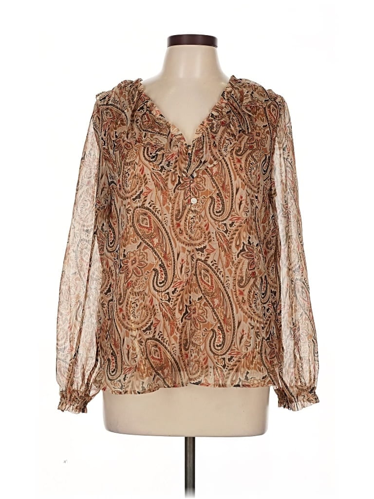 Pre-owned Ann Taylor Loft 3/4 Sleeve T-shirt In Brown