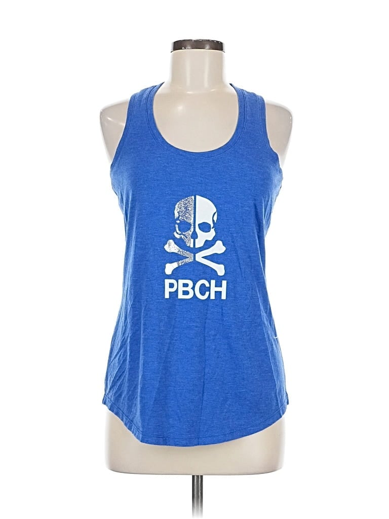 Pre-owned Soulcycle Tank Top Blue Halter Neckline Tops